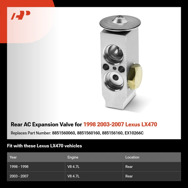 Rear AC Expansion Valve for 1998 2003-2007 Lexus LX470