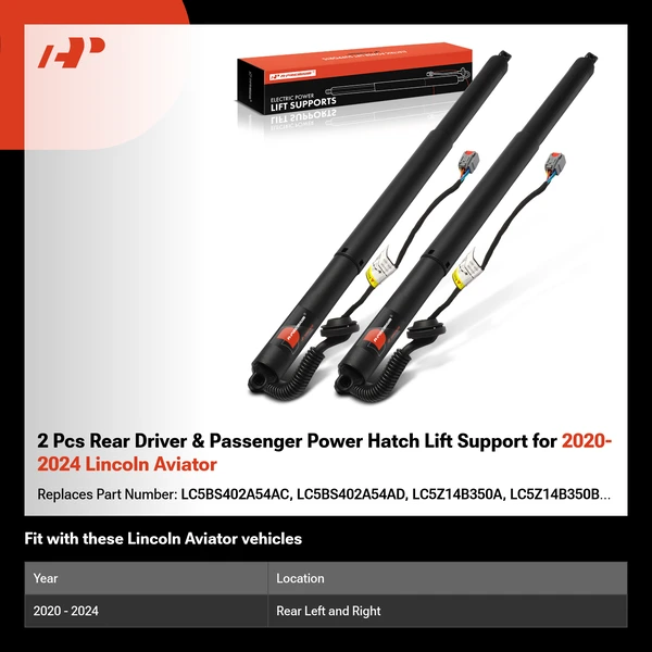 2 Pcs Rear Driver & Passenger Power Hatch Lift Support for 2020-2024 Lincoln Aviator
