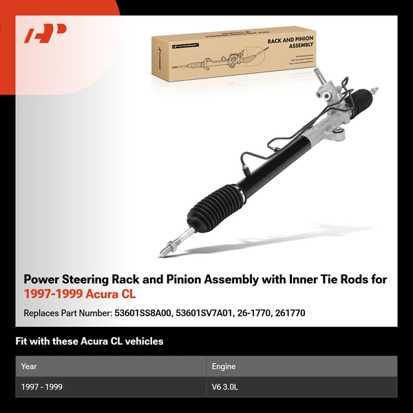 Power Steering Rack and Pinion Assembly with Inner Tie Rods for 1997-1999 Acura CL
