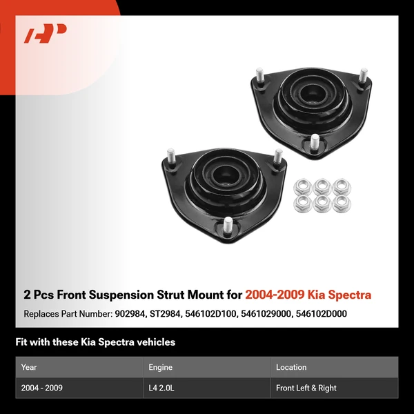 2 Pcs Front Suspension Strut Mount for 2004-2009 Kia Spectra