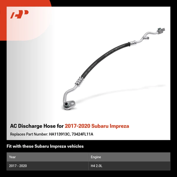 AC Discharge Hose for 2017-2020 Subaru Impreza