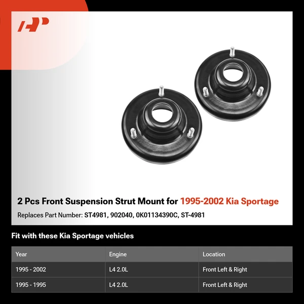 2 Pcs Front Suspension Strut Mount for 1995-2002 Kia Sportage