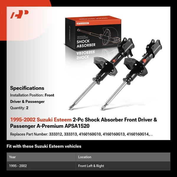 1995-2002 Suzuki Esteem 2-Pc Shock Absorber Front Driver & Passenger A-Premium APSA1520