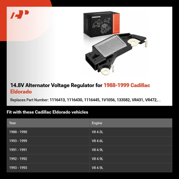14.8V Alternator Voltage Regulator for 1988-1999 Cadillac Eldorado