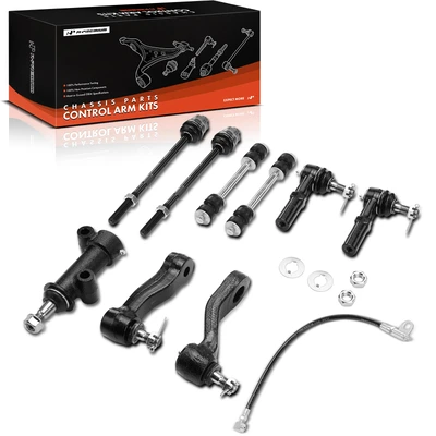 9 Pcs Front Sway Bar Link Ball Joints Idler & Pitman Arm kit