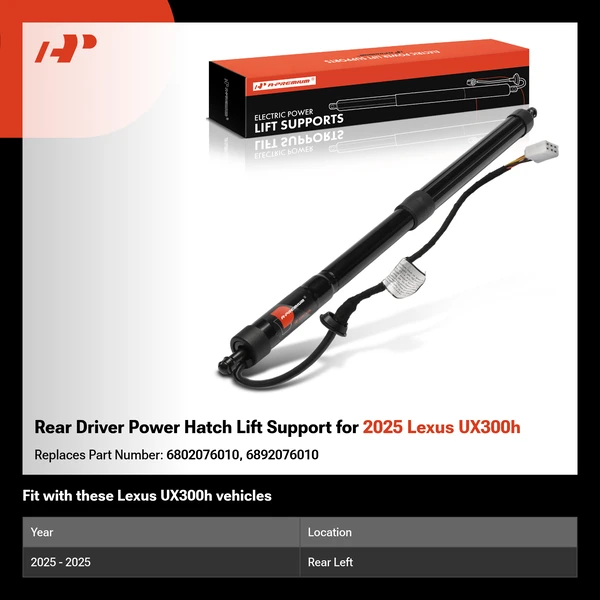 Rear Driver Power Hatch Lift Support for 2025 Lexus UX300h