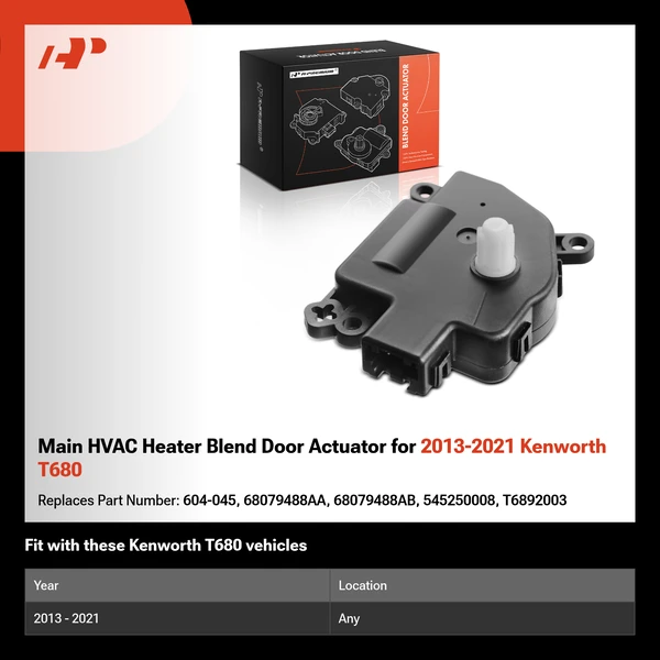 Main HVAC Heater Blend Door Actuator for 2013-2021 Kenworth T680