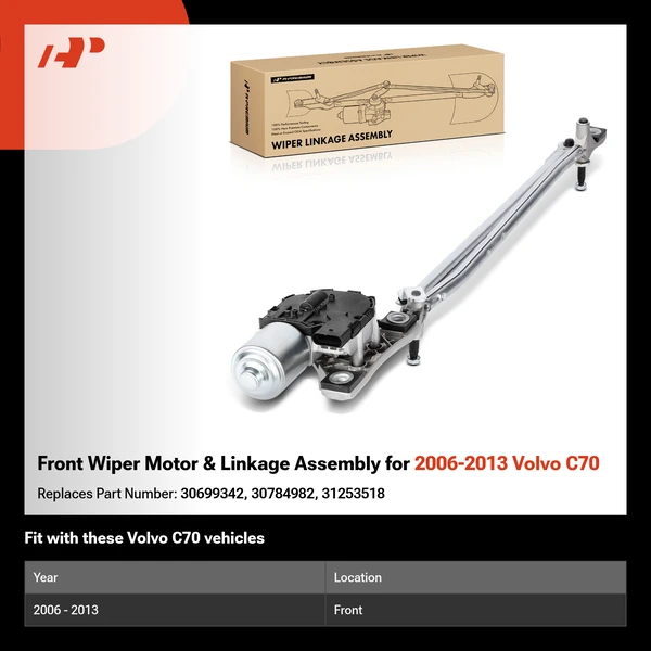 Front Wiper Motor & Linkage Assembly for 2006-2013 Volvo C70