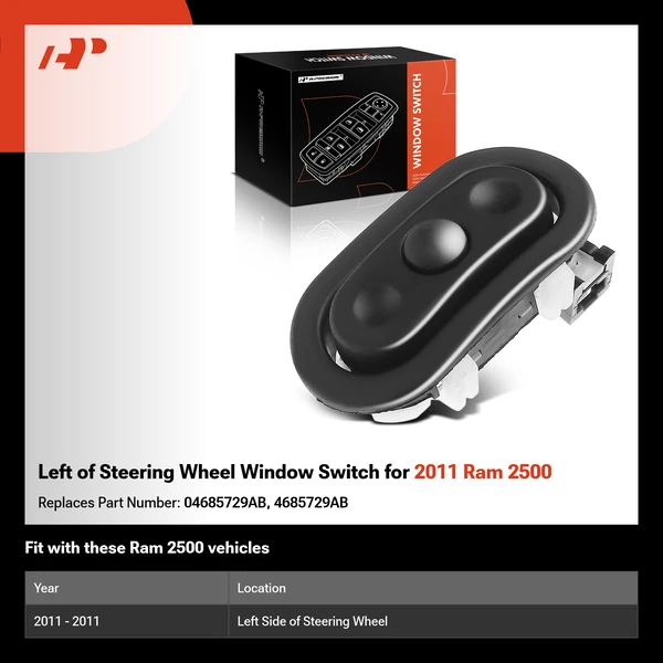Left of Steering Wheel Window Switch for 2011 Ram 2500