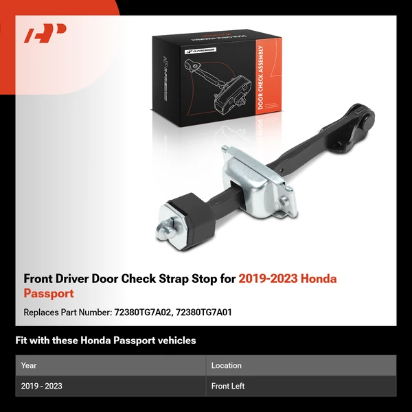 Front Driver Door Check Strap Stop for 2019-2023 Honda Passport
