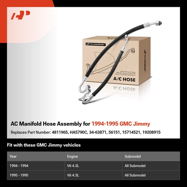 AC Manifold Hose Assembly for 1994-1995 GMC Jimmy