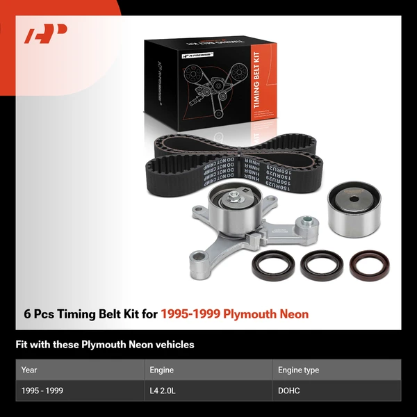 6 Pcs Timing Belt Kit for 1995-1999 Plymouth Neon
