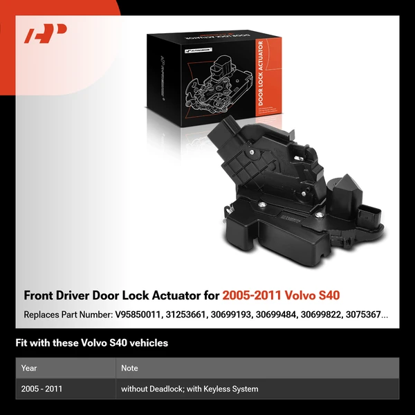 Front Driver Door Lock Actuator for 2005-2011 Volvo S40