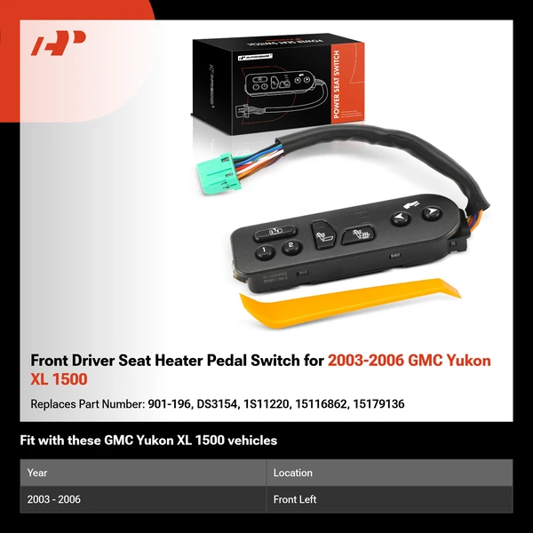 Front Driver Seat Heater Pedal Switch for 2003-2006 GMC Yukon XL 1500