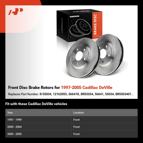 Front Disc Brake Rotors for 1997-2005 Cadillac DeVille