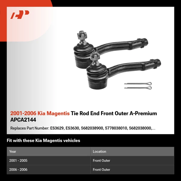 2001-2006 Kia Magentis Tie Rod End Front Outer A-Premium APCA2144