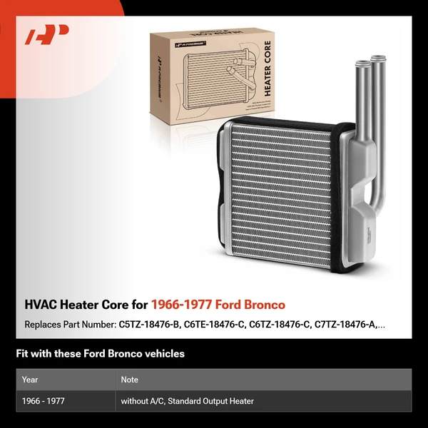 HVAC Heater Core for 1966-1977 Ford Bronco