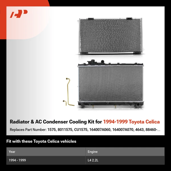 Radiator & AC Condenser Cooling Kit for 1994-1999 Toyota Celica