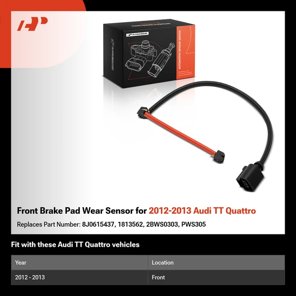 Front Brake Pad Wear Sensor for 2012-2013 Audi TT Quattro