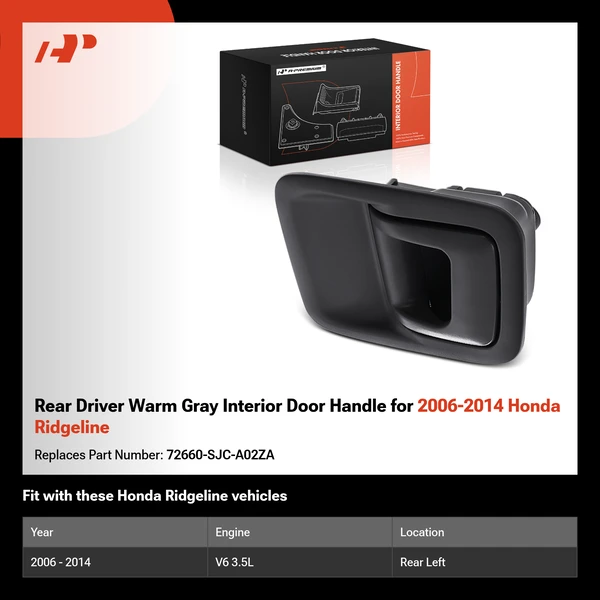 Rear Driver Warm Gray Interior Door Handle for 2006-2014 Honda Ridgeline