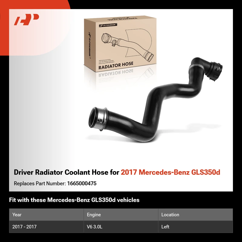 Driver Radiator Coolant Hose for 2017 Mercedes-Benz GLS350d