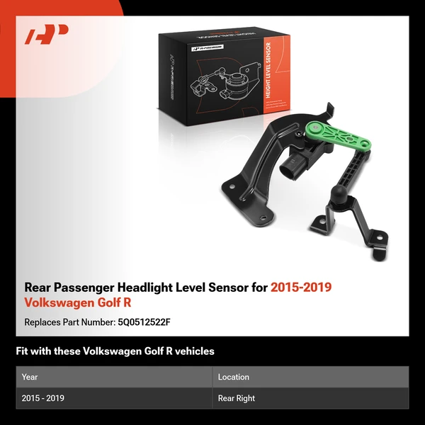 Rear Passenger Headlight Level Sensor for 2015-2019 Volkswagen Golf R