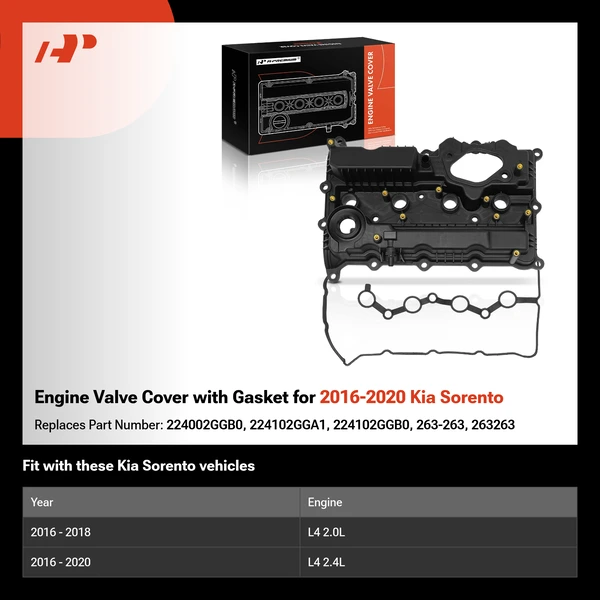 Engine Valve Cover with Gasket for 2016-2020 Kia Sorento