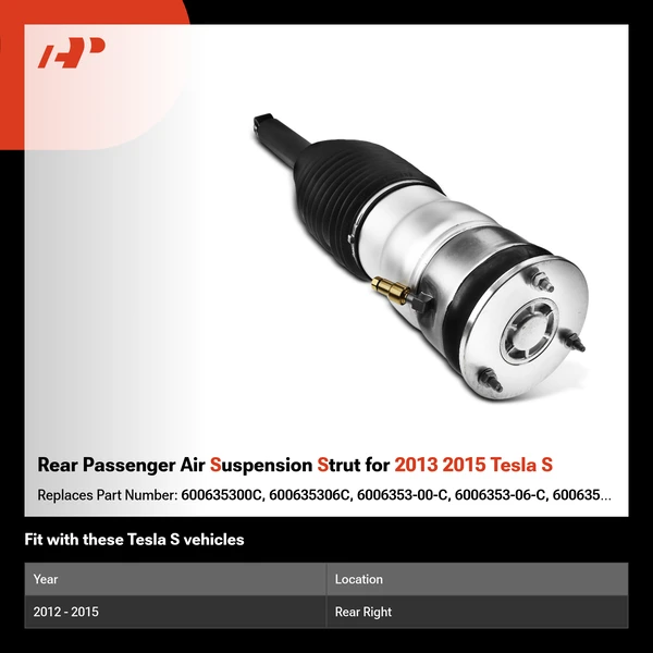 Rear Passenger Air Suspension Strut for 2013 2015 Tesla S