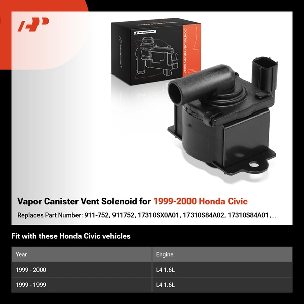 Vapor Canister Vent Solenoid for 1999-2000 Honda Civic