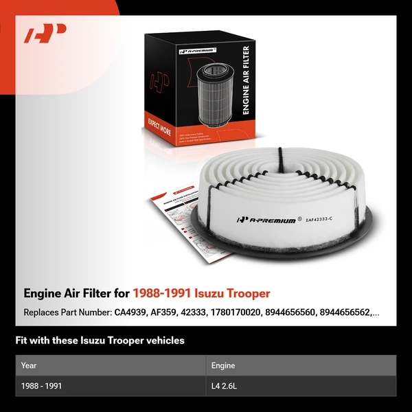 Engine Air Filter for 1988-1991 Isuzu Trooper