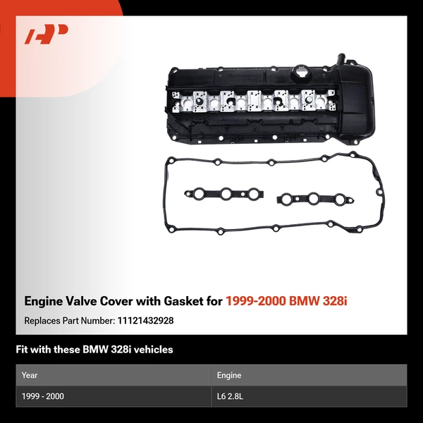 Engine Valve Cover with Gasket for 1999-2000 BMW 328i