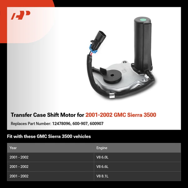 Transfer Case Shift Motor for 2001-2002 GMC Sierra 3500