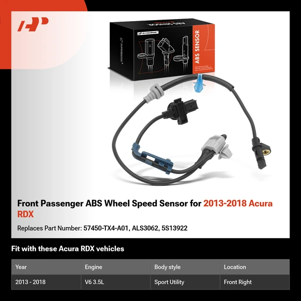 Front Passenger ABS Wheel Speed Sensor for 2013-2018 Acura RDX