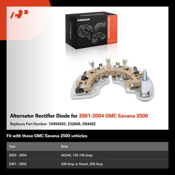 Alternator Rectifier Diode for 2001-2004 GMC Savana 2500