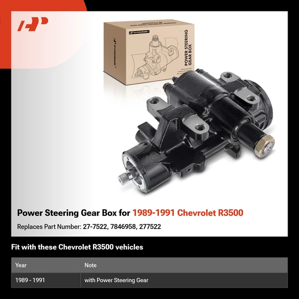 Power Steering Gear Box for 1989-1991 Chevrolet R3500