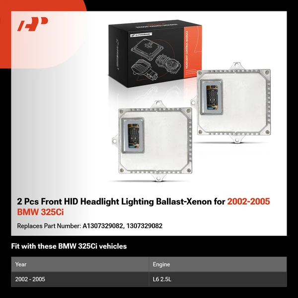 2 Pcs Front HID Headlight Lighting Ballast-Xenon for 2002-2005 BMW 325Ci