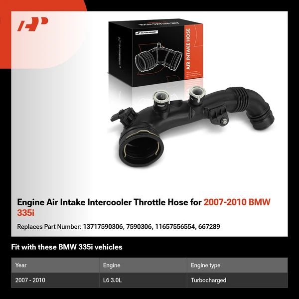 Engine Air Intake Intercooler Throttle Hose for 2007-2010 BMW 335i