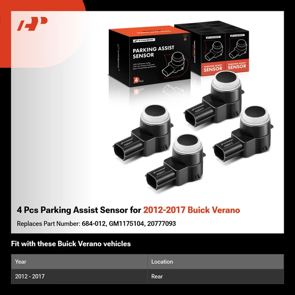 4 Pcs Parking Assist Sensor for 2012-2017 Buick Verano