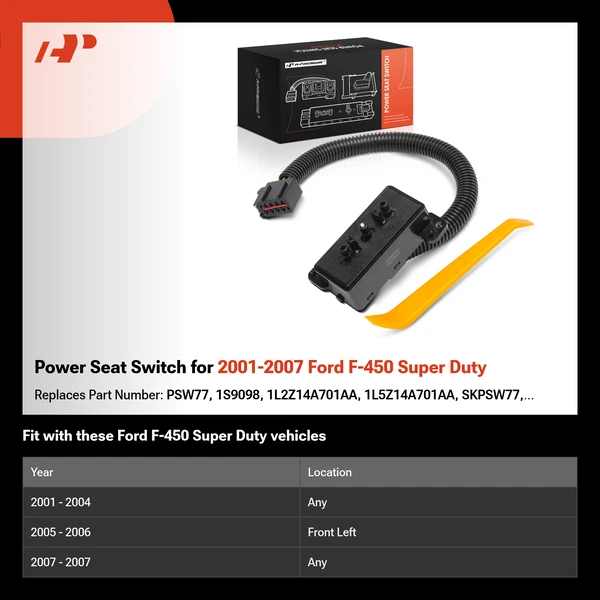 Power Seat Switch for 2001-2007 Ford F-450 Super Duty
