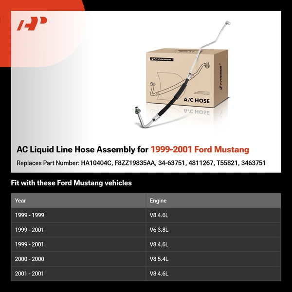 AC Liquid Line Hose Assembly for 1999-2001 Ford Mustang