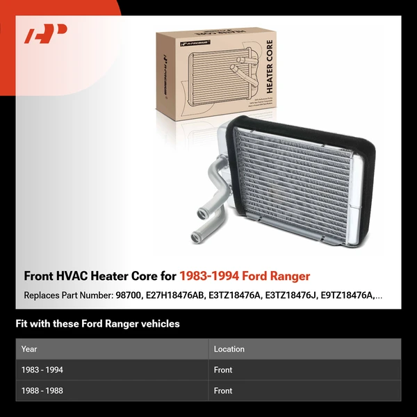 Front HVAC Heater Core for 1983-1994 Ford Ranger