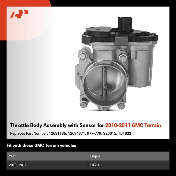 Throttle Body Assembly with Sensor for 2010-2011 GMC Terrain