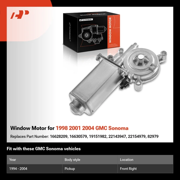 Window Motor for 1998 2001 2004 GMC Sonoma