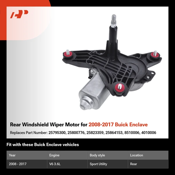 Rear Windshield Wiper Motor for 2008-2017 Buick Enclave