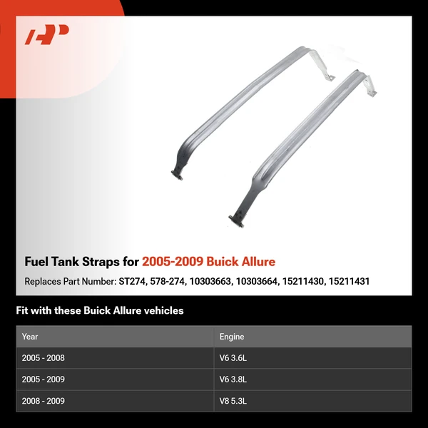 Fuel Tank Straps for 2005-2009 Buick Allure