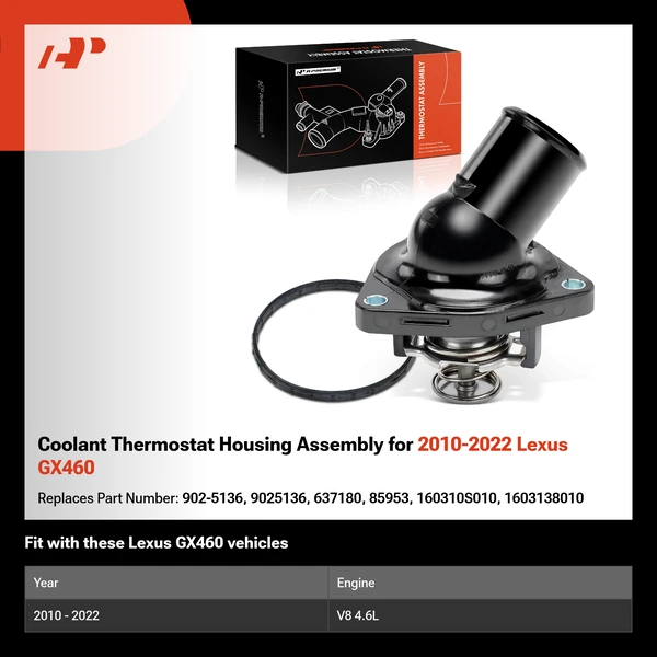 Coolant Thermostat Housing Assembly for 2010-2022 Lexus GX460