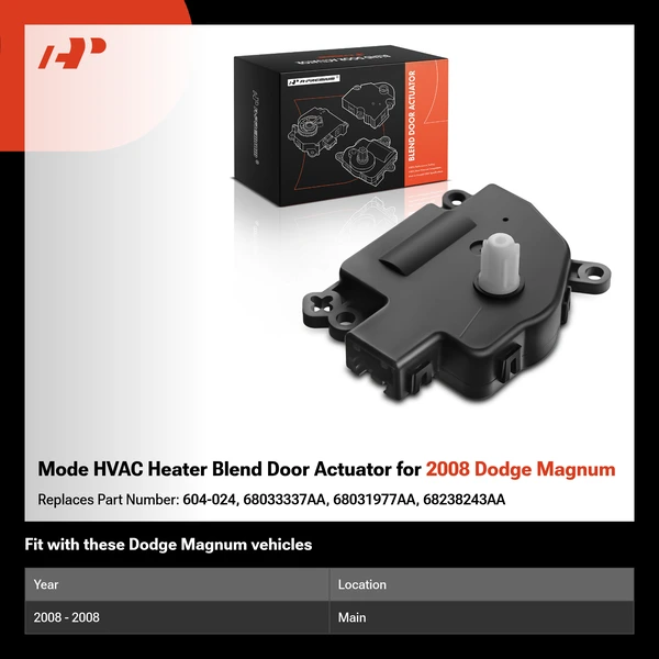 Mode HVAC Heater Blend Door Actuator for 2008 Dodge Magnum