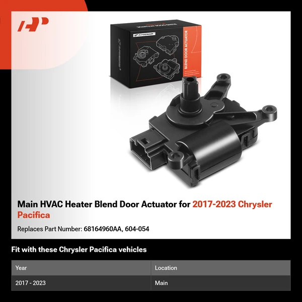 Main HVAC Heater Blend Door Actuator for 2017-2023 Chrysler Pacifica