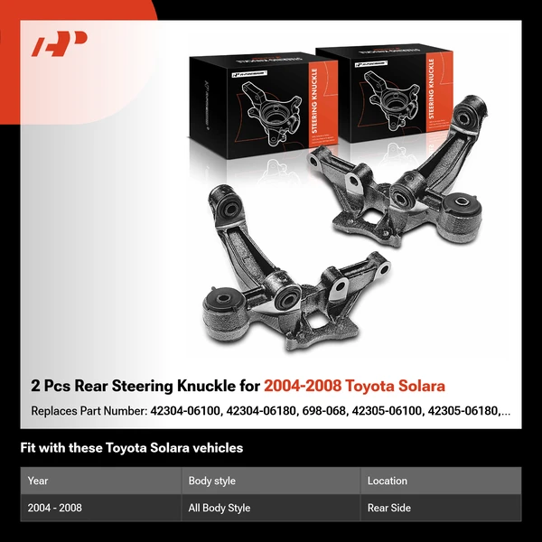 2 Pcs Rear Steering Knuckle for 2004-2008 Toyota Solara