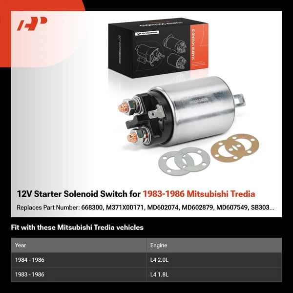 12V Starter Solenoid Switch for 1983-1986 Mitsubishi Tredia